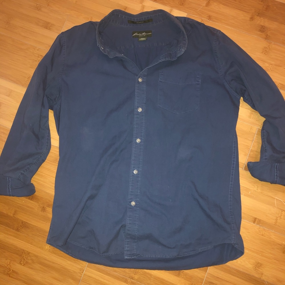 Eddie Bauer Medium Soft Blue Button Up
